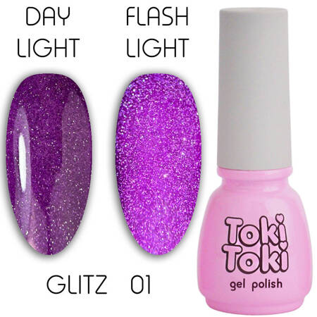 Светоотражающий гель-лак для ногтей Toki Toki Glitz GZ01 фиолетовый 5ml