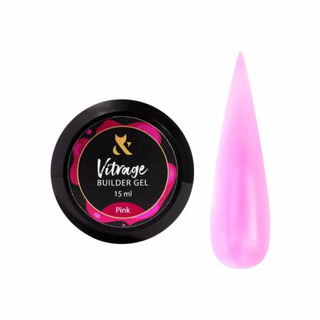 F.O.X Vitrage Builder gel Pink строительный витражный гель, 15 ml