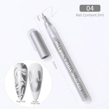 Акриловий маркер/ручка/фломастер для дизайна нігтів Срібло