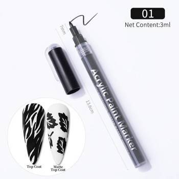 Акриловий маркер/ручка/фломастер для дизайна нігтів Чорний