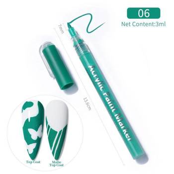 Акриловий маркер/ручка/фломастер для дизайна нігтів Tемнo Зелений