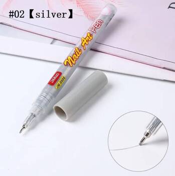 Акриловий маркер / ручка / фломастер для дизайну нігтів Срібний 0,5мм
