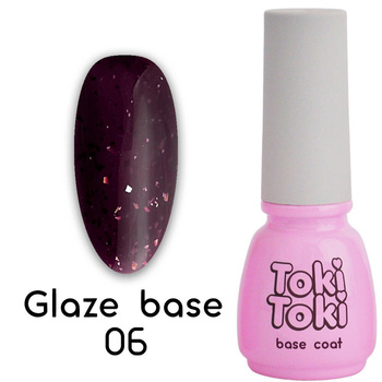 База каучукова Toki Toki Glaze Base GL06 бордовий із золотою поталлю, 5 мл