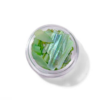Бита мушля / ракушка для дизайну нігтів перлово зелена