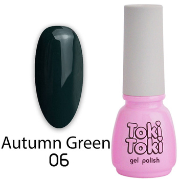 Гель-лак для нігтів Toki Toki Autumn Green AG06 чорно-зелений 5мл