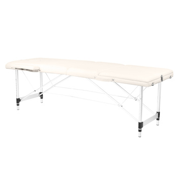 Професійний складний масажний стіл 3 сегменти з алюмінієвими ніжками, бежового кольору KOMFORT FIZJO 3