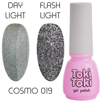 Cвітловідбиваючий гель-лак для нігтів Toki Toki Cosmo 19 срібний 5ml