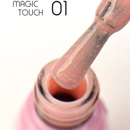 Гель-лак для нігтів Toki Toki Magic Touch 01 персик з дрібними частинками поталлю 5мл