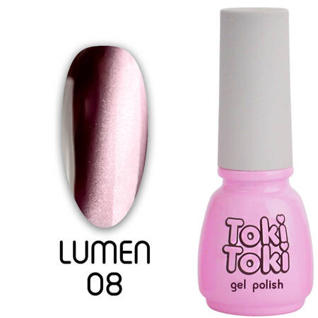 Магнітний гель-лак для нігтів Котяче око Cat Eye Pink Purple Toki Toki Lumen 08 бузково-рожевий 5мл