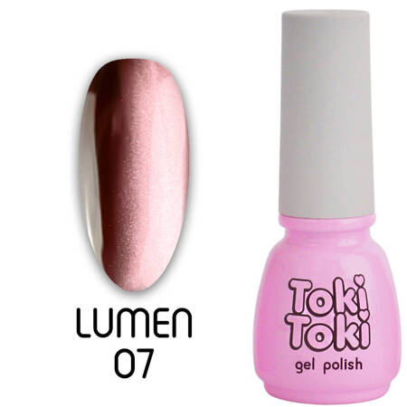 Магнітний гель-лак для нігтів Котяче око Cat Eye Pink Toki Toki Lumen 07 світло-рожевий 5мл