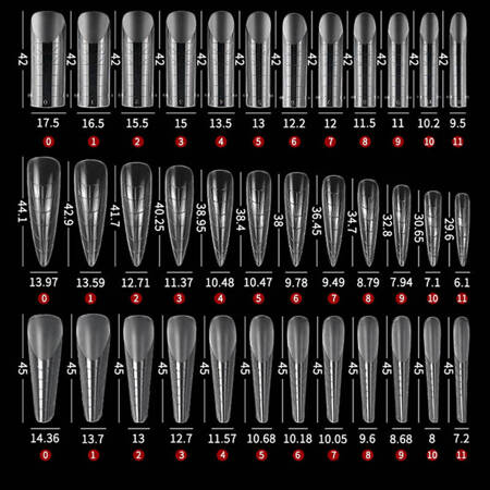 Набір форм для верхнього нарощування нігтів 288 шт (12 форм)