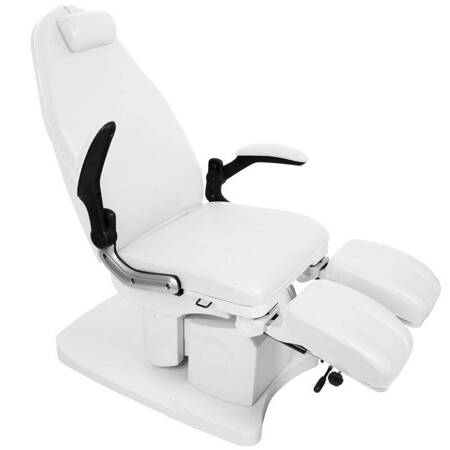 Професійна електрична подологічна кушетка-крісло для процедур педикюру AZZURRO 709A (3 мотори), біла