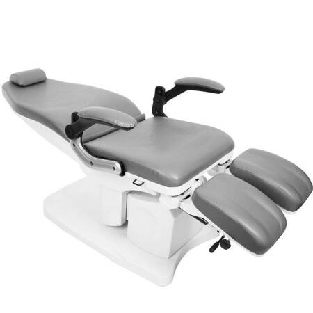 Професійна електрична подологічна кушетка-крісло для процедур педикюру AZZURRO 709A (3 мотори), сіра
