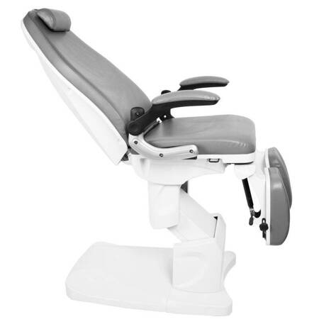 Професійна електрична подологічна кушетка-крісло для процедур педикюру AZZURRO 709A (3 мотори), сіра