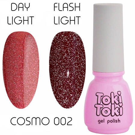 Cвітловідбиваючий гель-лак для нігтів Toki Toki Cosmo 02 червоний 5ml