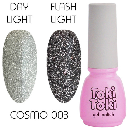 Cвітловідбиваючий гель-лак для нігтів Toki Toki Cosmo 03 срібний 5ml