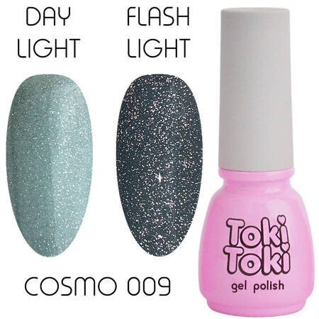 Cвітловідбиваючий гель-лак для нігтів Toki Toki Cosmo 09 сіро-зелений 5ml