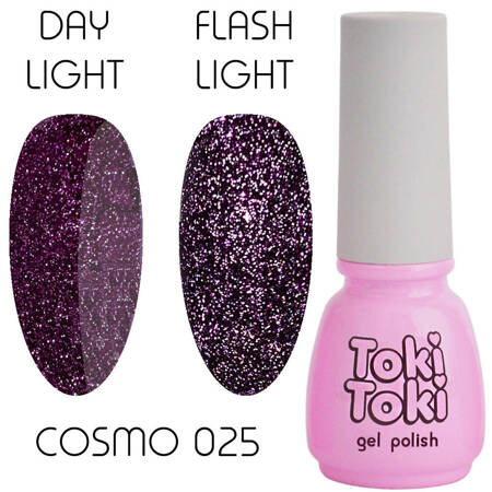 Cвітловідбиваючий гель-лак для нігтів Toki Toki Cosmo 25 баклажан 5ml